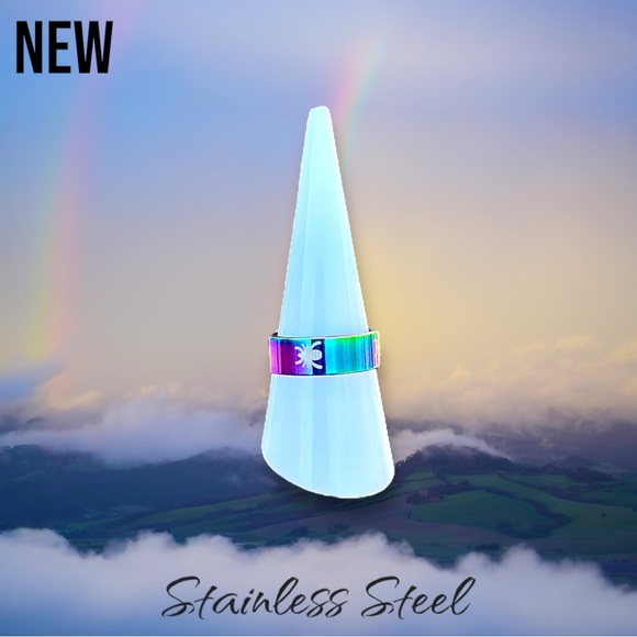 💝New Unisex Spider Stainless Steel Rainbow Band ring - Picture 5 of 12